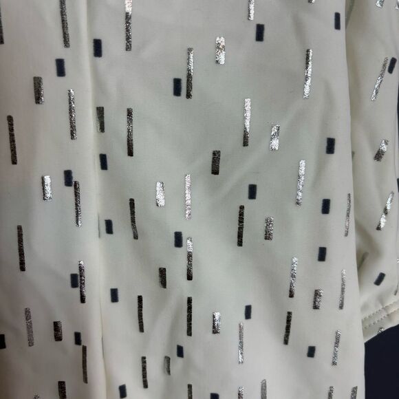 NEW La Blanca White & Silver Confetti Print One Piece Swimsuit Size 12 NWT - Picture 4 of 10